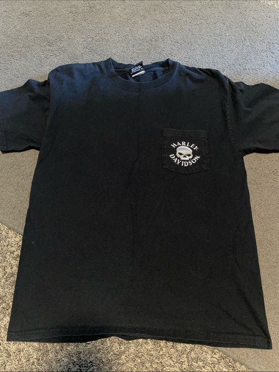 Harley-Davidson Other - Harley-Davidson Black Short-Sleeve Pocket Tee with Skull Logo